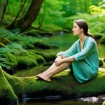 Home 19 야외용 완구와 캠핑 - **Prompt:** A serene and contemplative individual, an adult woman in her late 20s, with a gentle smi...